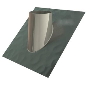 Edelstahlschornstein Dachdurchf&uuml;hrung mit Blei 35&deg;-50&deg; DW 80 mm