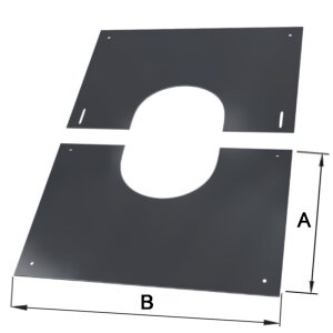 Edelstahlschornstein Deckenblende 2-teilig 0-30&deg; DW 113 mm