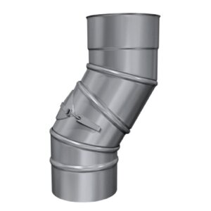 Edelstahlschornstein einwandig Bogen verstellbar 0-90&deg; mit Revision DN 150 mm Premium 0,6 mm