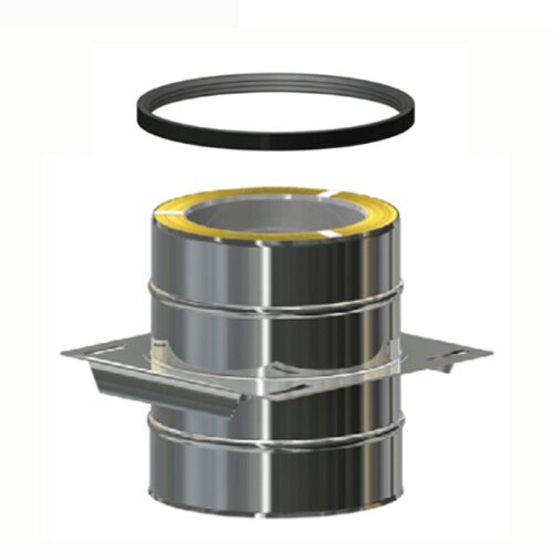 Edelstahlschornstein Grundplatte f&uuml;r Zwischenst&uuml;tze f&uuml;r &Uuml;berdruckbetrieb DW 300 mm Standard 0,5 mm