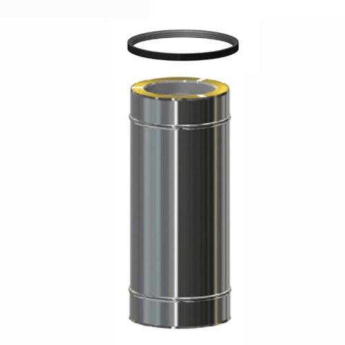 Edelstahlschornstein L&auml;ngenelement 500 mm f&uuml;r &Uuml;berdruckbetrieb DW 150 mm Premium 0,6 mm