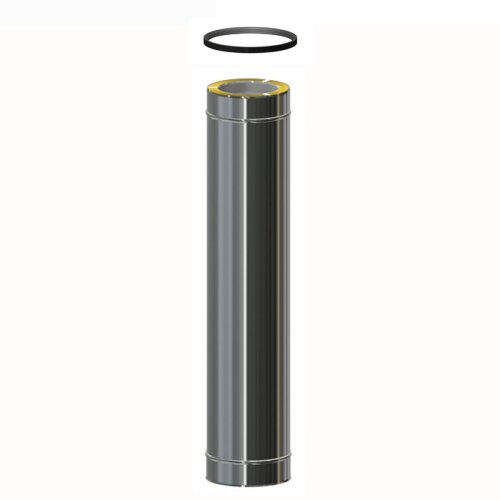 Edelstahlschornstein L&auml;ngenelement 1000 mm f&uuml;r &Uuml;berdruckbetrieb DW 300 mm Standard 0,5 mm