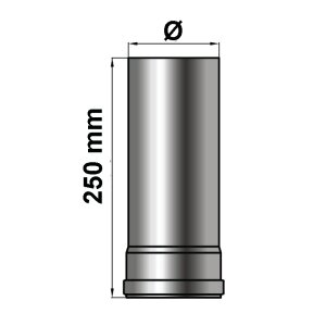 Pelletrohr Rauchrohr L&auml;ngenelement 250 mm Senotherm schwarz / gussgrau