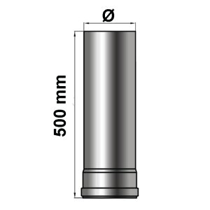 Pelletrohr Rauchrohr L&auml;ngenelement 500 mm Senotherm schwarz / gussgrau