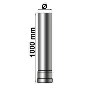 Pelletrohr Rauchrohr L&auml;ngenelement 1000 mm &Oslash; 100 mm Senotherm schwarz