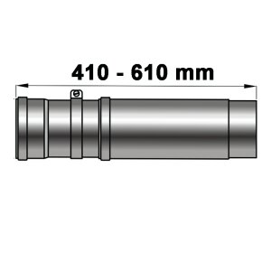Pelletrohr Rauchrohr Teleskoprohr 330 mm &Oslash; 80 mm Senotherm schwarz