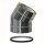 Edelstahlschornstein doppelwandig Bogen 30&deg; mit Dichtung DW 130 mm Premium 0,6 mm