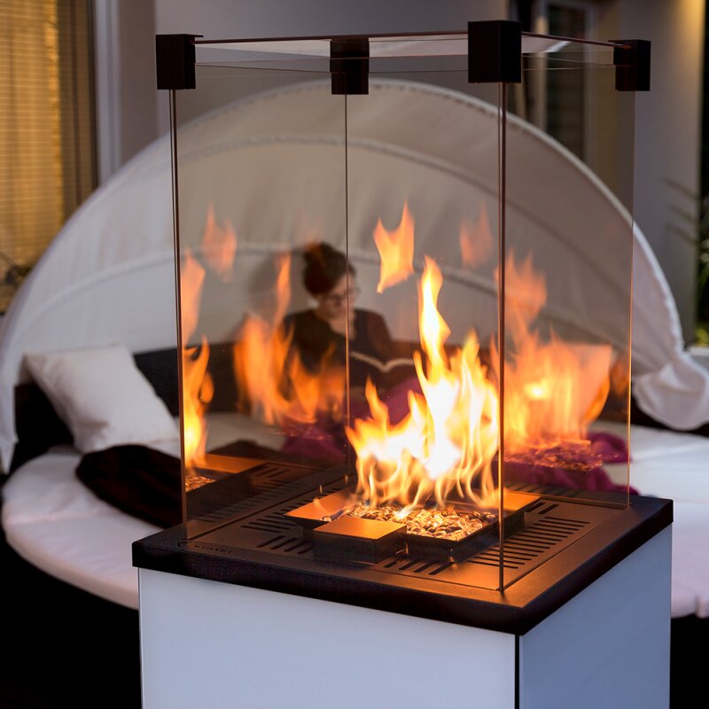 Gaskamin Gasheizstrahler Kratki Patio M Weiß