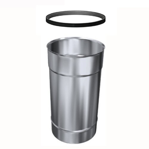 Edelstahlschornstein L&auml;ngenelement 500 mm mit Dichtung einwandig DN 80 mm
