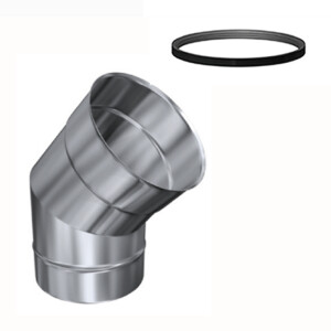 Edelstahlschornstein einwandig Bogen / Winkel 45&deg; DN 80 mm