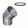 Edelstahlschornstein einwandig Bogen / Winkel 45&deg; DN 80 mm