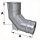 Edelstahlschornstein einwandig Bogen / Winkel 93&deg; mit Auflage DN 80 mm