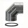Edelstahlschornstein Bogen 93&deg; mit Revisions&ouml;ffnung f&uuml;r &Uuml;berdruckbetrieb DW 300 mm Modell 1 Standard 0,5 mm