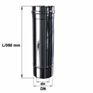 Edelstahl Pr&uuml;f&ouml;ffnung Luft-Abgas-System konzentrisch DN 80/125 mm 0,4 mm
