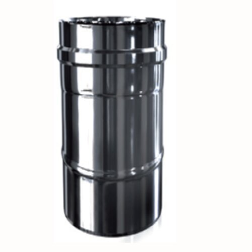 Edelstahl Luft-Abgas-System konzentrisch L&auml;ngenelement 250 mm DN 80/125 mm 0,5 mm