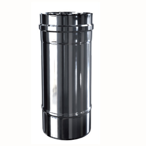 Edelstahl Luft-Abgas-System konzentrisch L&auml;ngenelement 500 mm DN 60/100 mm 0,4 mm