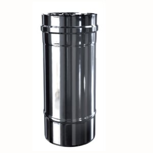 Edelstahl Luft-Abgas-System konzentrisch L&auml;ngenelement 500 mm DN 60/100 mm 0,4 mm