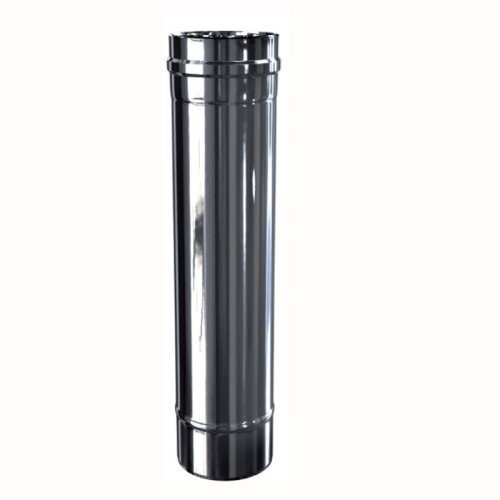 Edelstahl Luft-Abgas-System konzentrisch L&auml;ngenelement 1000 mm DN 80/125 mm 0,5 mm