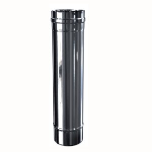 Edelstahl Luft-Abgas-System konzentrisch L&auml;ngenelement 1000 mm DN 80/125 mm 0,5 mm
