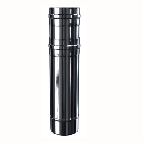 Edelstahl Justier L&auml;ngenelement L/ 470 - 650 mm Luft-Abgas-System konzentrisch DN 80/125 mm 0,4 mm