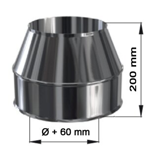 Edelstahlschornstein M&uuml;ndungsabschluss DW 113 mm konisch Premium 0,6 mm