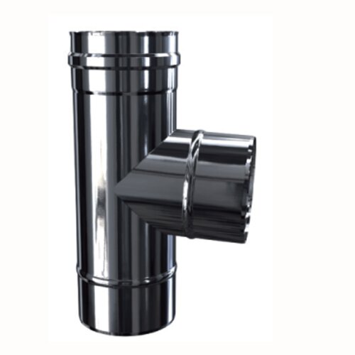Edelstahl LAS konzentrisch T-Stück 87° DN 60/100 mm 0,4 mm