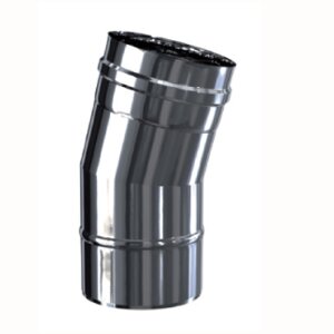 Edelstahl Luft-Abgas-System konzentrisch Bogen 15&deg; DN 80/125 mm 0,4 mm