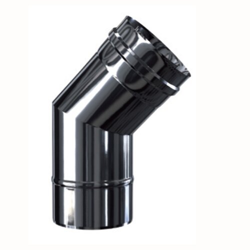 Edelstahl Luft-Abgas-System konzentrisch Bogen 45° DN 60/100 mm 0,5 mm