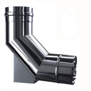 Edelstahl Luft-Abgas-System konzentrisch Bogen 93&deg; mit Auflage DN 100/150 mm 0,5 mm