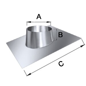 Edelstahl Luft-Abgas-System konzentrisch Dachdurchf&uuml;hrung 5&deg; - 20&deg; DN 100 mm