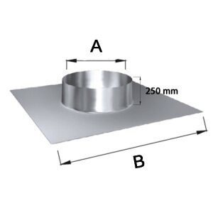 Edelstahl Luft-Abgas-System konzentrisch Dachdurchf&uuml;hrung Flachdach 0&deg; DN 150 mm