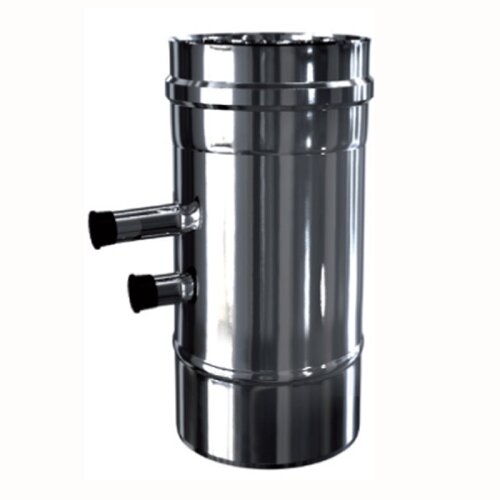 Edelstahl Luft-Abgas-System konzentrisch L&auml;ngenelement mit Messstutzen 1/2&quot; DN 100/150 mm 0,5 mm