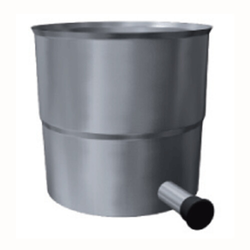 Edelstahl Kondensatschale mit Ablauf einwandig inkl. Dichtung f&uuml;r Luft-Abgas-Systeme DN 80 mm
