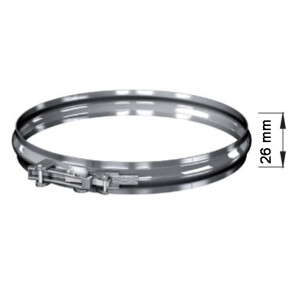 Edelstahl Klemmband einwandig f&uuml;r Luft-Abgas-System DN 60 mm