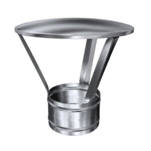 Edelstahl Regenhaube einwandig f&uuml;r Luft-Abgas-System DN 60 mm
