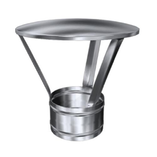 Edelstahl Regenhaube einwandig f&uuml;r Luft-Abgas-System DN 80 mm