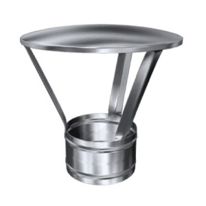 Edelstahl Regenhaube einwandig f&uuml;r Luft-Abgas-System DN 80 mm