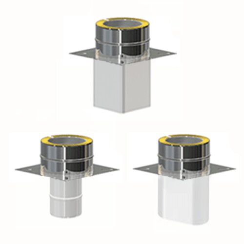 Sonderanfertigung Edelstahlschornstein Grundplatte f&uuml;r Kaminerh&ouml;hung Einschub auf Ma&szlig; DW 250 mm Standard Plus 0,5 mm