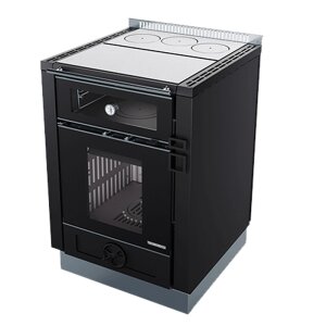 Thermorossi Aurora 60 &ndash; Kompakter Holz-K&uuml;chenofen mit Gusskochplatte &amp; Backfach 7,9 kW