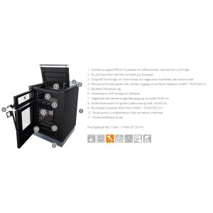 Thermorossi Aurora 60 &ndash; Kompakter Holz-K&uuml;chenofen mit Gusskochplatte &amp; Backfach 7,9 kW
