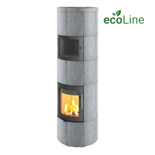 Lotus Kaminofen M3 ecoLine Speckstein mit Warmhaltefach – 5,6 kW Speicherofen