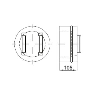 Edelstahlschornstein Verschlussdeckel ohne Kondensatablauf DW 100 mm T-St&uuml;ck  Standard 0,5 mm