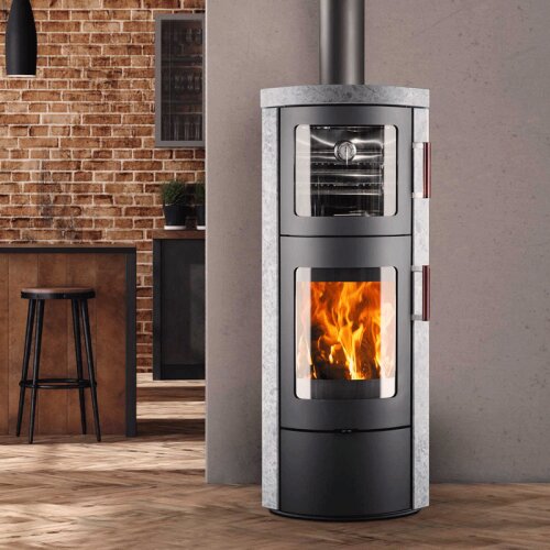 Kaminofen Novaline Gustosa Back &ndash; 6 kW Holzofen mit Backfach &amp; Specksteinoption
