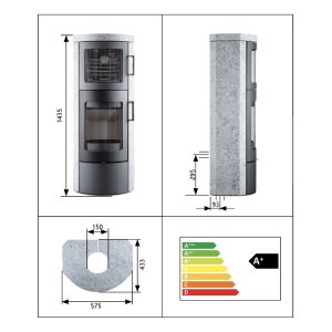 Kaminofen Novaline Gustosa Back &ndash; 6 kW Holzofen mit Backfach &amp; Specksteinoption