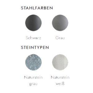 Wiking Mala 6 Stahl Schwarz oder Grau mit Natursteinverkleidung &ndash; Grau oder Wei&szlig;