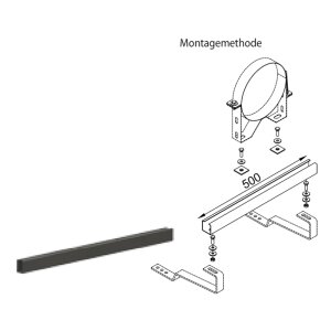 Edelstahlschornstein Querstange f&uuml;r Wandhalter DWHT