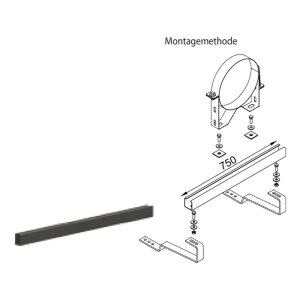Edelstahlschornstein Querstange f&uuml;r Wandhalter DWHT