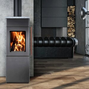 Kaminofen Novaline Eurohr Bellina 7 kW Stahl Schwarz