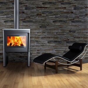 Kaminofen Novaline Bellano 8 kW &ndash; Stahl Schwarz oder mit Specksteinverkleidung