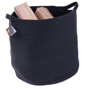 TermaTech Holzkorb Schwarz Baumwolle/Polyester mit...